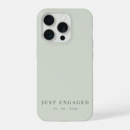 Just Engaged Minimalist Typography Pale Sage iPhone 15 Pro Case