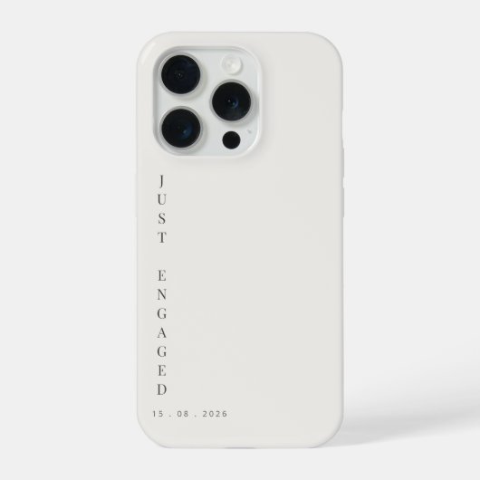 Just Engaged Minimalist Typography Warm White iPhone Hoesje (Achterkant)