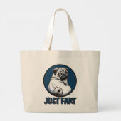 Just Fart Doggie Grote Tote Bag (Achterkant)