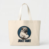 Just Fart Doggie Grote Tote Bag (Voorkant)