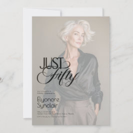 Just Fifty Photo 50th Birthday Party Kaart