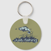 "Just fish" Khaki green sleutelhanger (Voorkant)