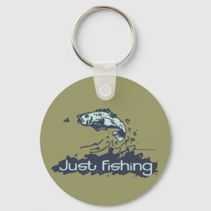 "Just fish" Khaki green sleutelhanger