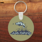 "Just fish" Khaki green sleutelhanger (Achterkant)
