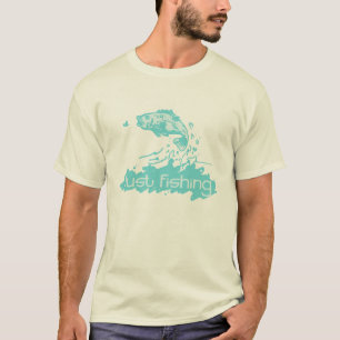Just Fishing heren aqua tweedige vis t-shirt