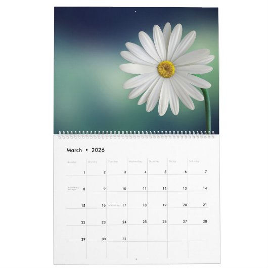 Just Flowers Personalized Name & Year Calendar Kalender (Mar 2026)