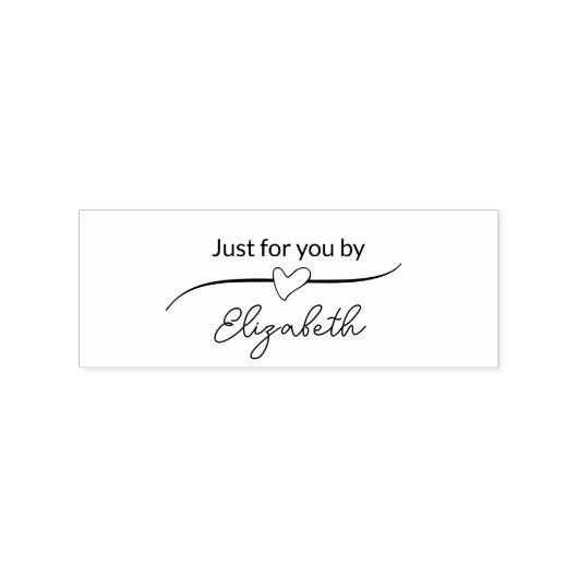 Just for You By Your Name in Script with Heart Rubberstempel (Afrduk)