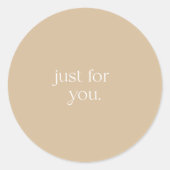 Just for You, envelope, package seal, modern, Ronde Sticker (Voorkant)