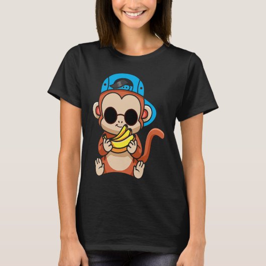 Just Freaking Love Monkeys And Bananas Sunglasses  T-shirt (Voorkant)