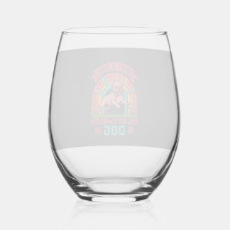 Just Girl Inlove Dog French Bulldog Rainbow Paws Wijnglas Zonder Voet