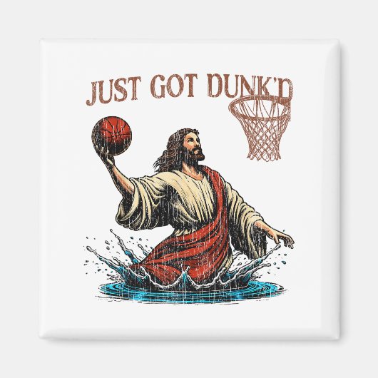 Just Got Dunked Funny Baptism Jesus Christian Bask Magneet (Voorkant)
