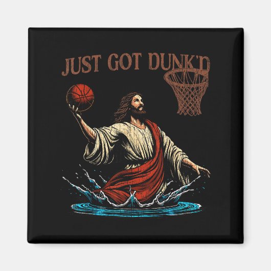 Just Got Dunked Funny Baptism Jesus Christian Bask Magneet (Voorkant)