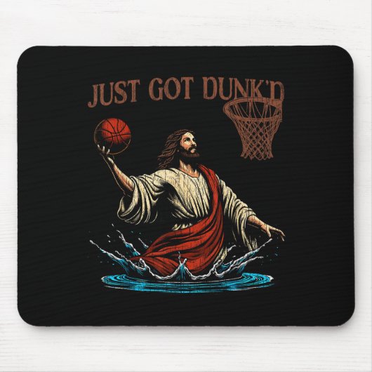 Just Got Dunked Funny Baptism Jesus Christian Bask Muismat (Voorkant)