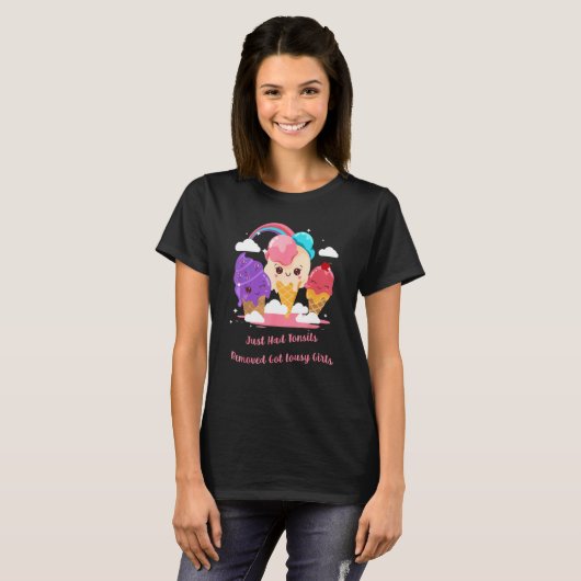 Just Had Tonsils Removed Tonsillectomy Surgery Rec T-shirt (Voorkant volledig)