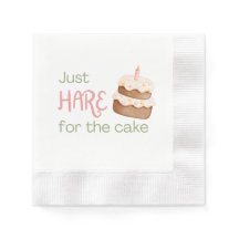 Just "HARE" for the cake dessert napkin