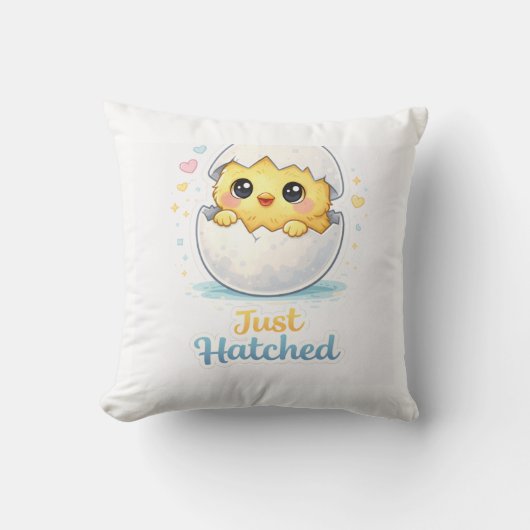 Just Hatched Cute Baby throw pillow Kussen (Voorkant)