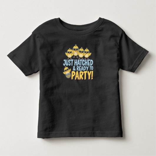 Just Hatched en klaar voor een feestje! Kinder Shirts (Voorkant)