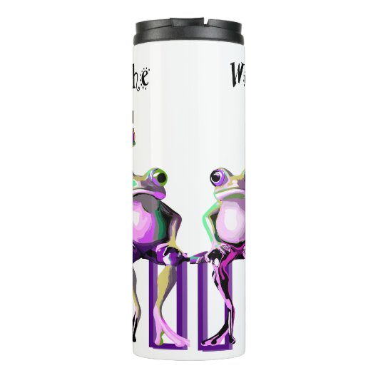 "Just Here for the Beads" Mardi Gras Thermosbeker (Achterkant)