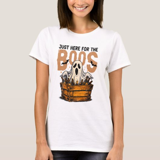 Just Here for the Boos Halloween T-shirt (Voorkant)