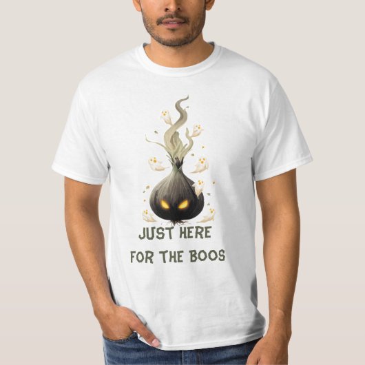 Just Here for the Boos. Haunted Black Onion T-shirt (Voorkant)
