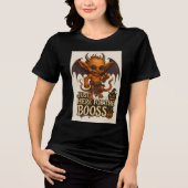 Just Here for the Booss Halloween Demon Tri-Blend Shirt (Voorkant)