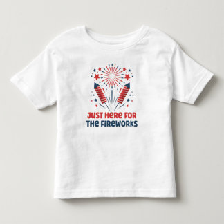 Just Here For The Fireworks Kids  Kinder Shirts