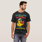 Just Here For The Ice Cream &amp; Duck Hunting Fun T-shirt (Voorkant volledig)
