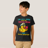 Just Here For The Ice Cream &amp; Duck Hunting Fun T-shirt (Voorkant volledig)