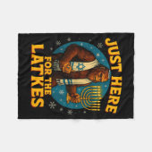 Just Here For The Latkes Funny Hanukkah Bigfoot  Fleece Deken (Voorkant (Horizontaal))