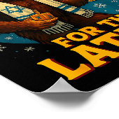 Just Here For The Latkes Funny Hanukkah Bigfoot Poster (Hoek)