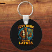 Just Here For The Latkes Funny Hanukkah Bigfoot Sleutelhanger (Voorkant)