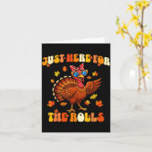 Just Here For The Rolls Thanksgiving Dinner Kids C Kaart (Gele Bloem)