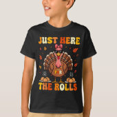 Just Here For The Rolls Turkey Bow Thanksgiving Di T-shirt (Voorkant)