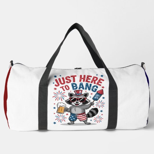 Just Here to Bang" - Patriotic Raccoon Plunjezak (Voorkant)