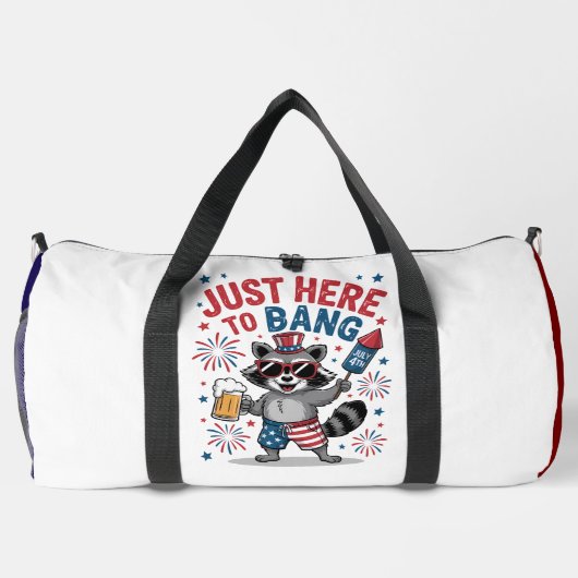 Just Here to Bang" - Patriotic Raccoon Plunjezak (Achterkant)