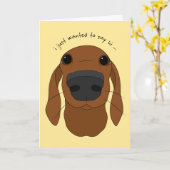 "Just hi" Schattigee hondenneus wenskaarten Kaart (Gele Bloem)