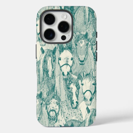 just horses viridian pearl Case-Mate iPhone case (Achterkant)