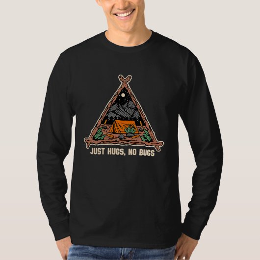 Just Hugs No Bugs Camping Couples Camper  Traveler T-shirt (Voorkant)