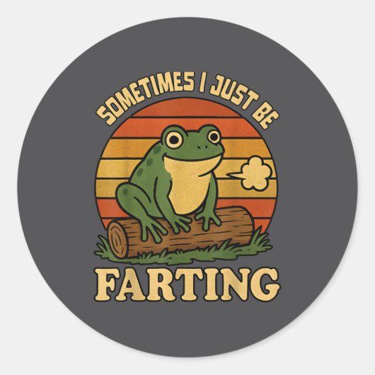 Just I Sometimes Frog Farting Sarcastic Joke Ronde Sticker (Voorkant)
