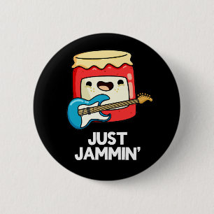 Just Jammin Funny Rocker Jam Pun Dark BG Ronde Button 5,7 Cm