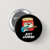 Just Jammin Funny Rocker Jam Pun Dark BG Ronde Button 5,7 Cm (Voorkant /achterkant)