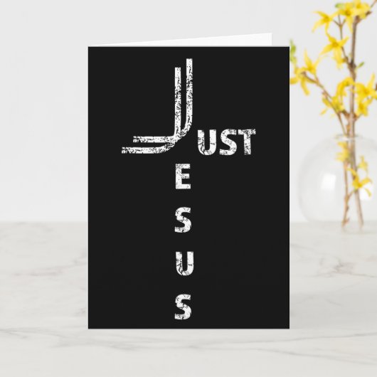 Just Jesus Minimal Cross Back Design For Christian Kaart (Gele Bloem)