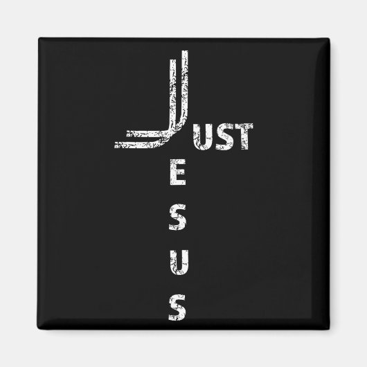 Just Jesus Minimal Cross Back Design For Christian Magneet (Voorkant)