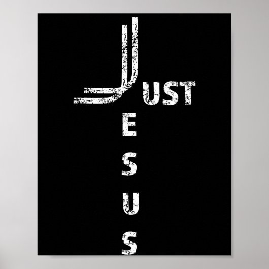 Just Jesus Minimal Cross Back Design For Christian Poster (Voorkant)