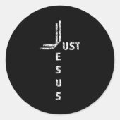Just Jesus Minimal Cross Back Design For Christian Ronde Sticker (Voorkant)