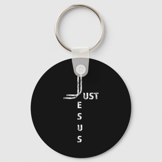 Just Jesus Minimal Cross Back Design For Christian Sleutelhanger (Voorkant)