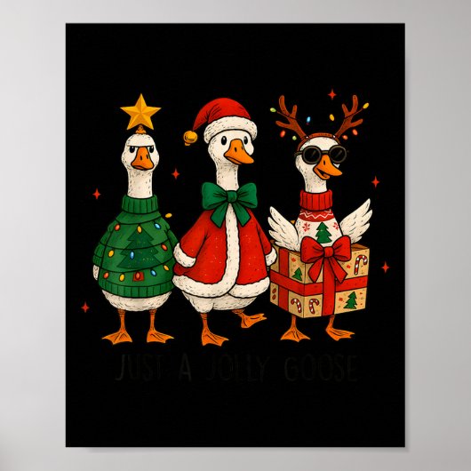 Just Jolly Goose Christmas Santa Reindeer Xmas Tre Poster (Voorkant)