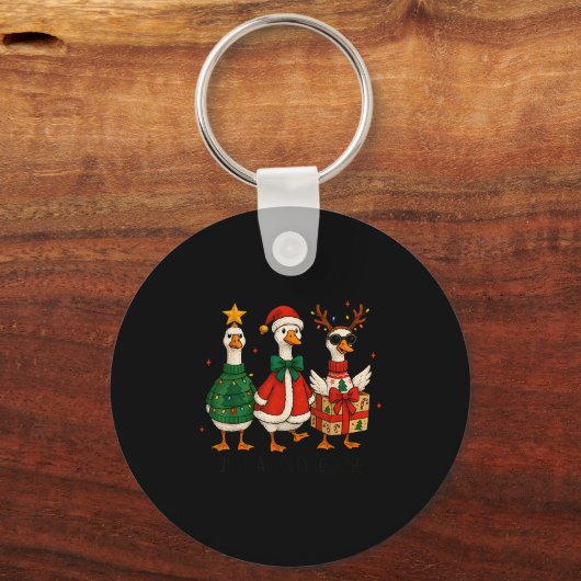 Just Jolly Goose Christmas Santa Reindeer Xmas Tre Sleutelhanger (Voorkant)