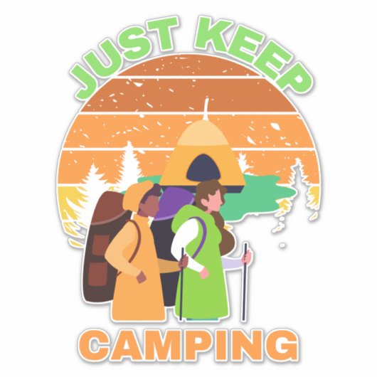 JUST KEEP CAMPING STICKER (Voorkant)