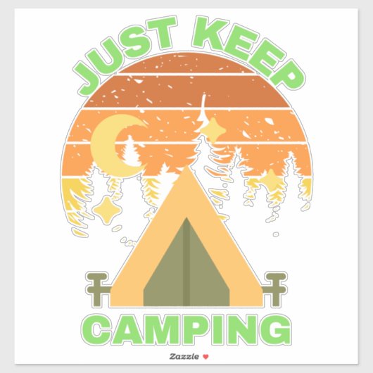 JUST KEEP CAMPING STICKER (Vel)